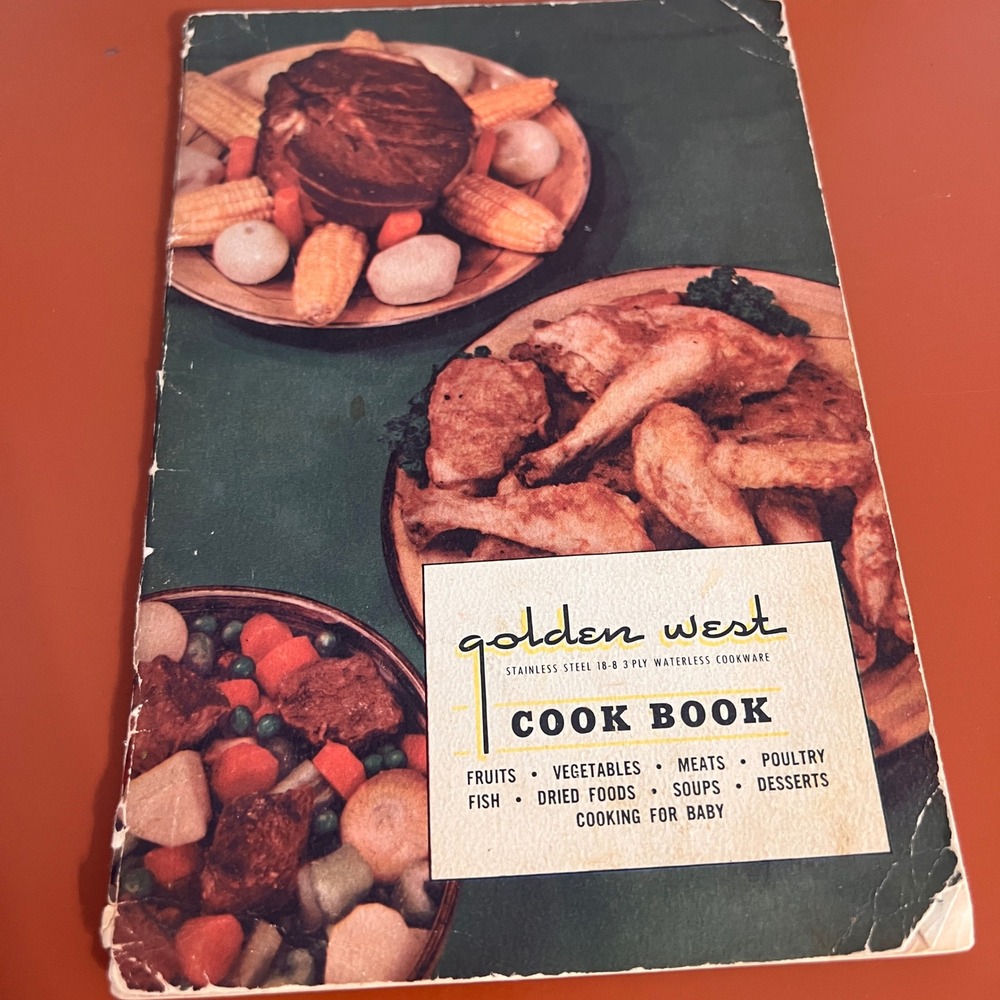 Vintage Golden West Cook Book Stainless Steel Waterless Cookware‎ Recipe Guide
